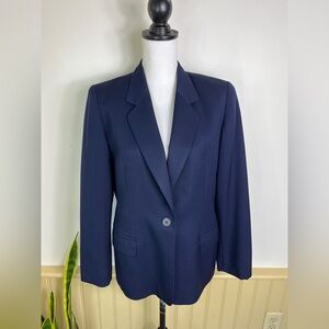 Vintage Pendleton Wool Blazer Navy Blue Petite 10 Heritage Classic Dark Academia